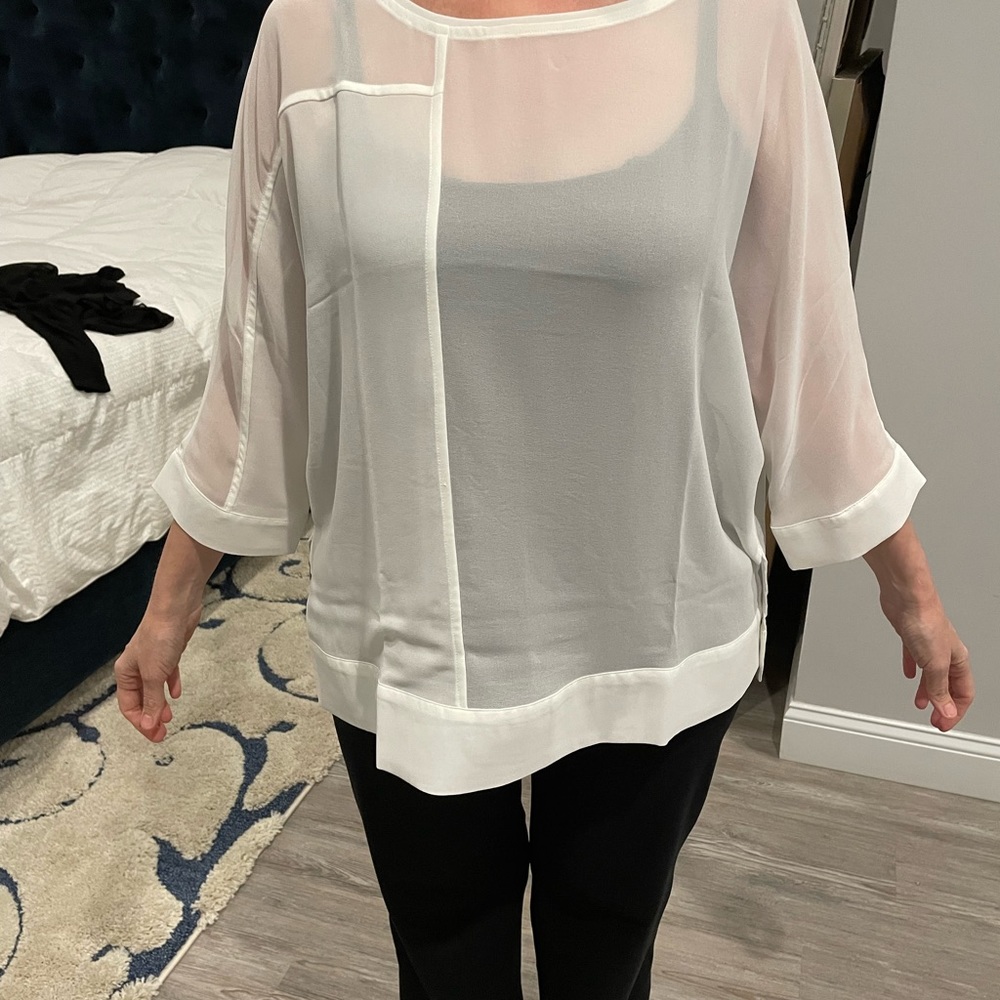 Sheer ivory top by Wynne Layers size M